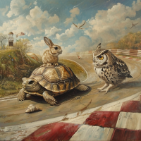Haren og skildpadden og uglen